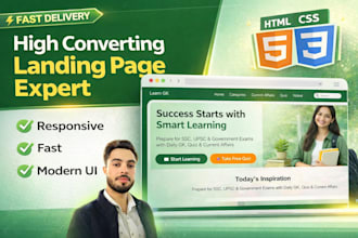 design responsive landing page using HTML CSS