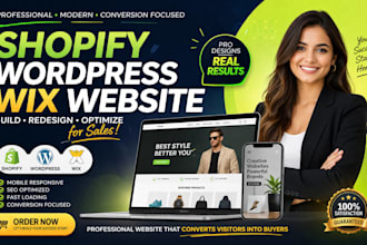 build shopify store wordpress website wix website website copy redesign shopify