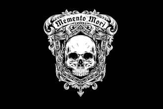 design memento mori crest logo