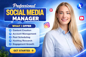 be your social media manager social media post social media marketing manager