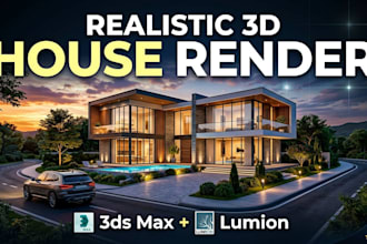 create realistic 3d house rendering with 3ds max and lumion