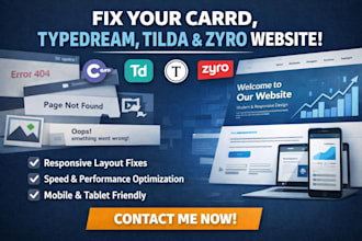 fix layout responsive and performance issues carrd typedream tilda zyro website