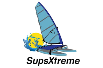 design intriguing catamaran sail boat logo