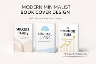 design modern minimalist KDP book cover, ebook cover design, nonfiction books