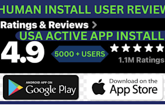 mobile app rating review,5000 user app install rating review, IOS  promotion app