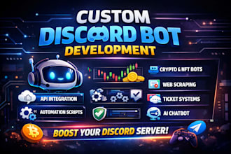 develop custom discord bot for your server with full automation