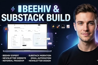 build beehiiv newsletter website, behiiv automation setup substack newsletter