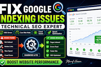 fix technical SEO errors, indexing issues and google search console errors