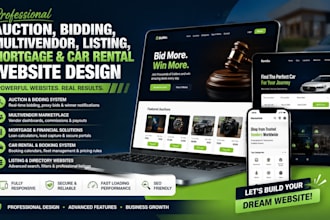 mortgage website design, bidding, multivendor, bidding ecommerce website