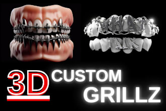 do 3d custom grillz cad 3d teeth jewelry 3d teeth model 3d rendering