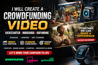 create a crowdfunding video for kickstarter, indiegogo and gofundme