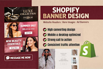 do shopify banner design high converting website sliders header hero image ads