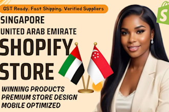 build premium shopify store for uae or singapore shoppers with vat ready setup