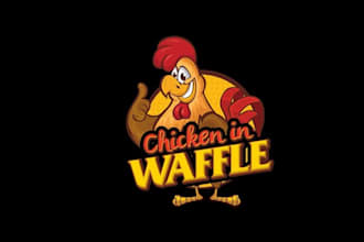 design looks nice intriguing logo for chicken in waffle