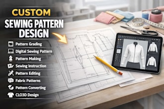 design accurate custom sewing pattern and fabric pattern for cosplay costume
