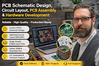 do pcb schematic design, circuit layout, pcb assembly and hardware development