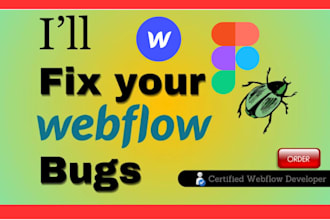 resolve and fix any webflow bug issue optimize or edit webflow to figma site