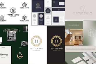 design boutique hotel logo and brand identity for airbnb and bnb