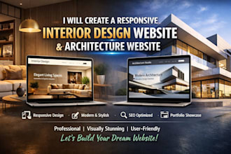 create a responsive interior design website, architecture website