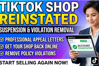 tiktok shop reinstatement fix tiktok suspension and violation with appeal letter