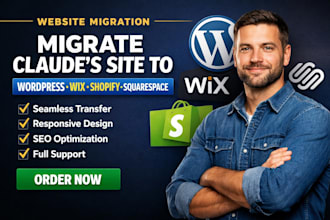 migrate claude code website to wordpress wix shopify squarespace migratio