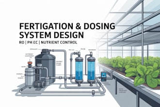 design hydroponic water filtration ro dosing fertigation ph ec control system