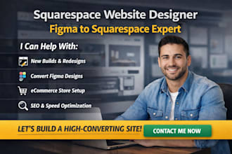 design squarespace website, figma to squarespace landing page, website developer
