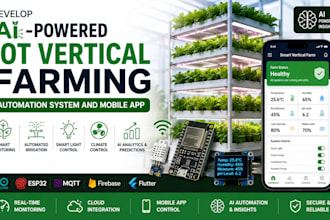 develop ai powered iot vertical farming automation system and mobile app