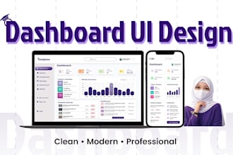 design a modern UI UX dashboard, web and mobile app design