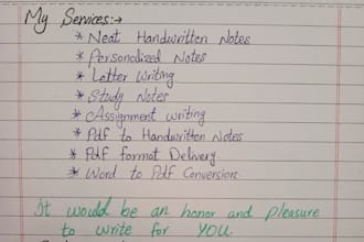write clean handwritten notes and personalized letters