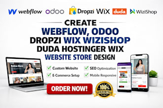 create webflow odoo dropzi wix wizishop duda hostinger wix website store design