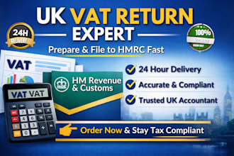 be UK accountant to prepare UK vat tax return and  file to hmrc