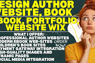 design author website, ebook website, portfolio website, book author website wix