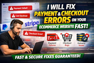 fix payment checkout errors on your ecommerce website fast website bug fix cart