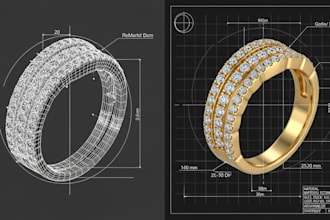 design 3d jewelry cad models for rings, pendants and bracelets