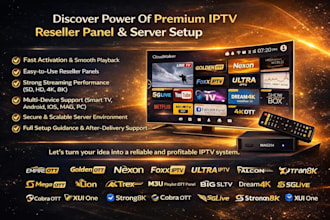 deliver premium reseller panel, strong 8k ,dream4k,trex, lion ott, b1g,mega ott,