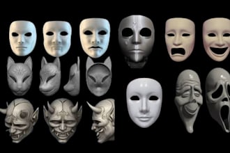 create custom 3d mask helmet anime cosplay oni halloween stl 3d priniting mask