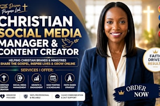 be your christain social media manager social media marketing manager