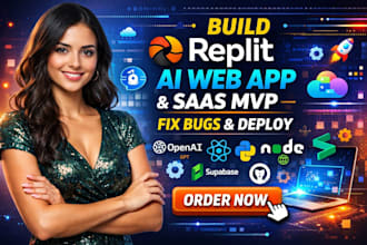 build replit ai website deploy replit web app replit website fix bugs saas mvp