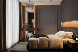 design modern house interior with realistic 3d rendering