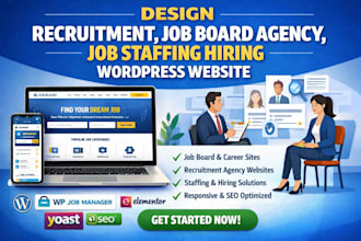design recruitment, job board agency, job staffing hiring wordpress website