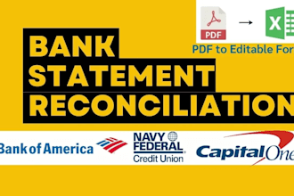 reconcile bank statement PDF to editable format