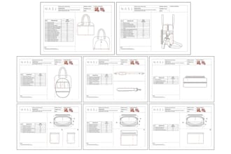 create factory ready techpacks for bags, backpack, handbag, baby carrier, purse