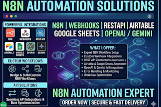 build fix automate n8n workflow API integration webhooks,airtable sheet ai tools