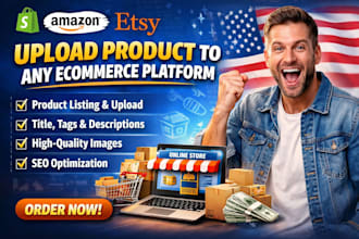 do shopify product upload etsy product listing data entry content upload