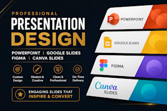 do powerpoint presentation, google slides, figma, canva slides