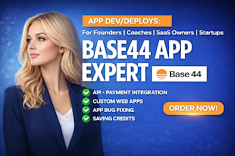 fix, build or complete your base44 ai project app base44 mvp base44