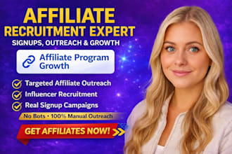recruit real affiliates and influencers to grow your affiliate program