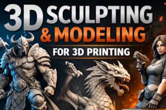 create high quality 3d model, sculptures and graphics design