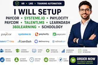 setup paycor systemio paylocity paycom talentlms learndash 360learning schoology